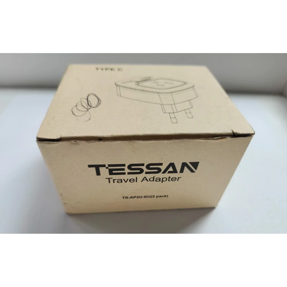 TESSAN Type C Power Plug Adapter 2 Pack‎ for US Travel to Europe, Asia